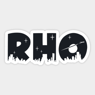 Rho Cityscape Letters Sticker